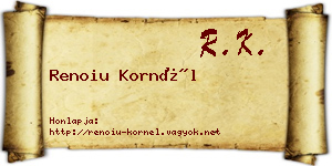 Renoiu Kornél névjegykártya